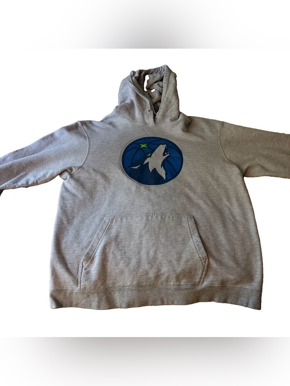 Fanatics Minnesota Timberwolves NBA Grey Pullover Hoodie Howling Wolf Small S